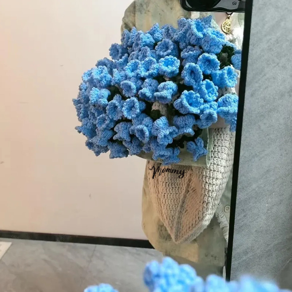 Handgestrickte Rosendecke DIY Kit & Fertiggeschenk zum Muttertag Valentinstag