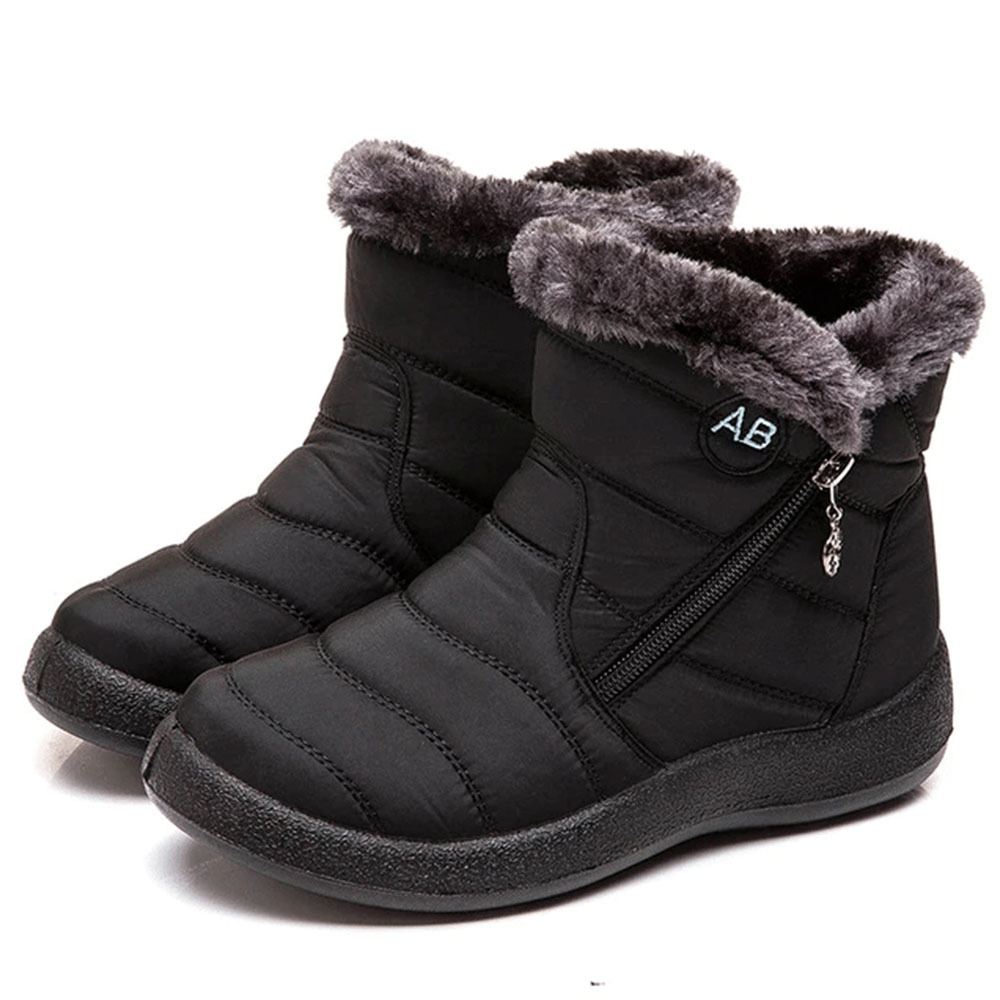 Warme Schneestiefel für Damen mit seitlichem Reißverschluss