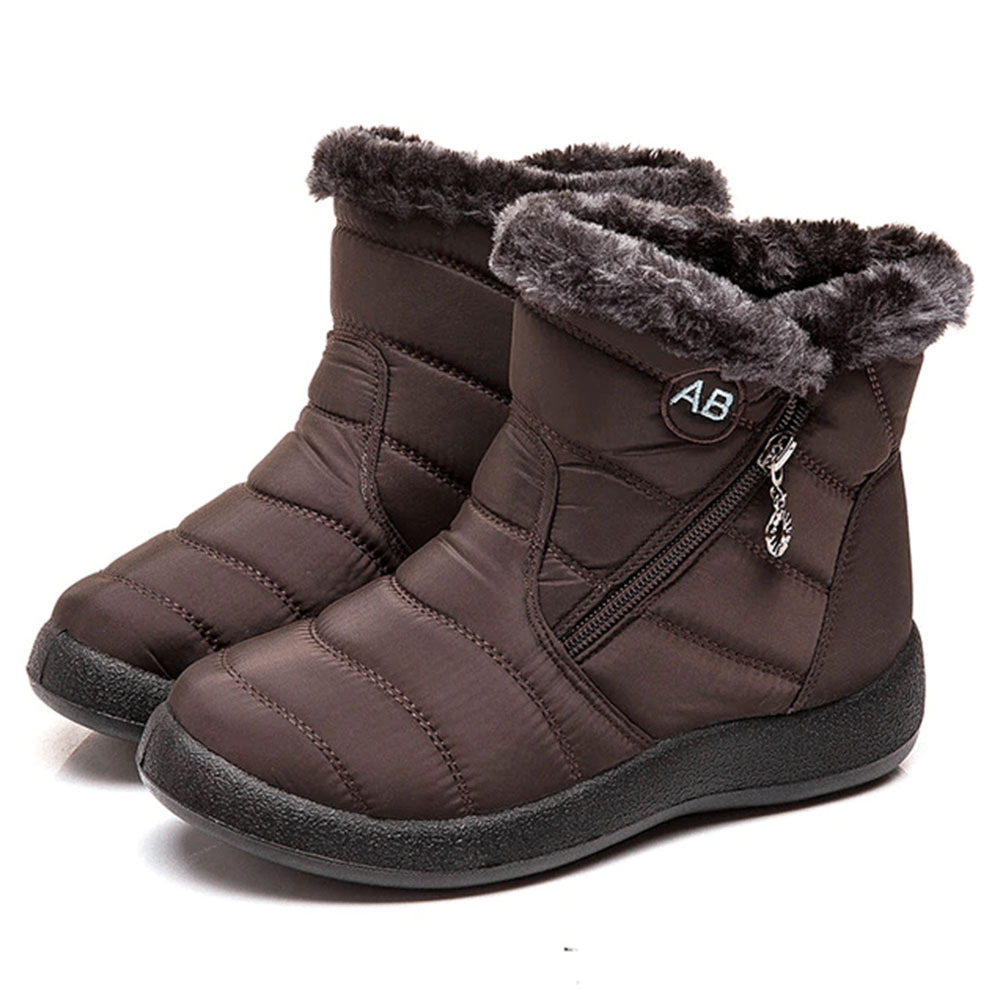 Warme Schneestiefel für Damen mit seitlichem Reißverschluss