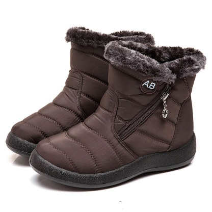 Warme Schneestiefel für Damen mit seitlichem Reißverschluss