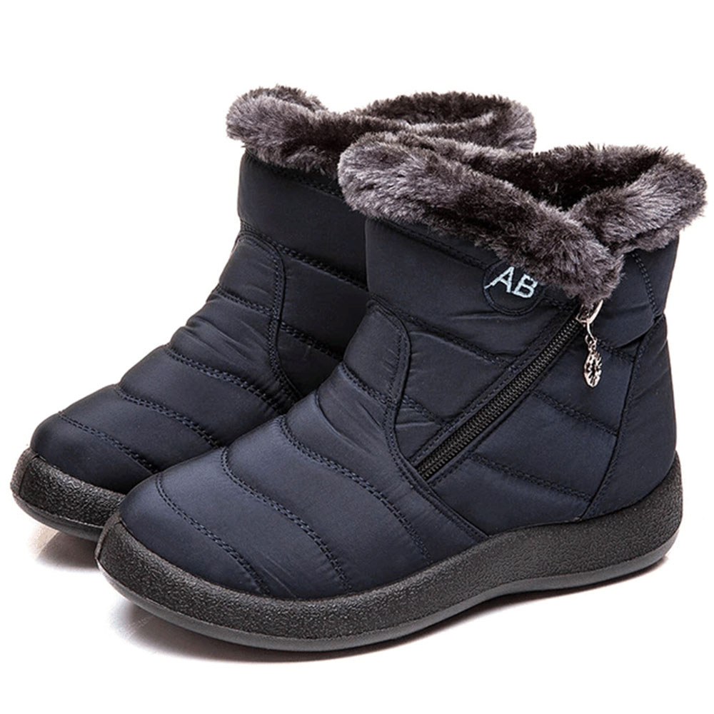 Warme Schneestiefel für Damen mit seitlichem Reißverschluss