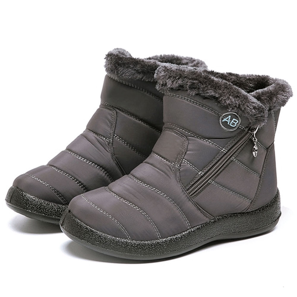 Warme Schneestiefel für Damen mit seitlichem Reißverschluss