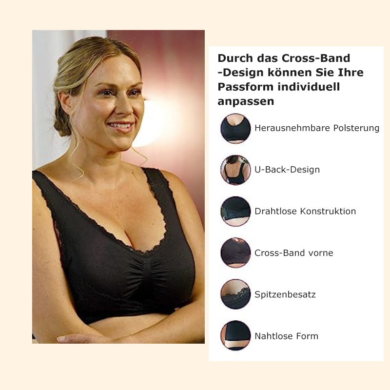 Bequemer Korsett Spitzen-BHs und gekreuzter Schnalle vorne und seitlich