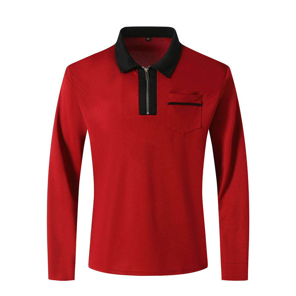 Therling™ Farbblock-Poloshirt für Herren mit Reißverschluss