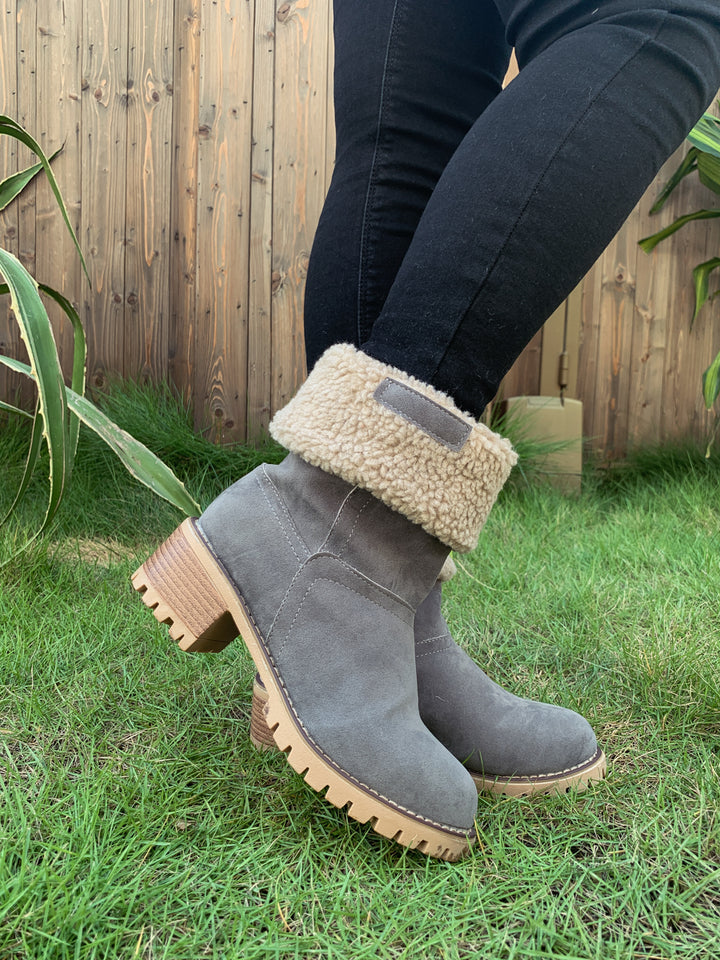 Neue, mit Kaschmir gefütterte, mittelhohe Baumwollstiefel für Damen