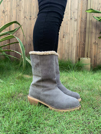Neue, mit Kaschmir gefütterte, mittelhohe Baumwollstiefel für Damen