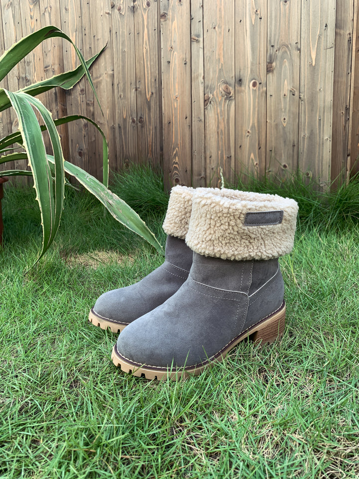 Neue, mit Kaschmir gefütterte, mittelhohe Baumwollstiefel für Damen