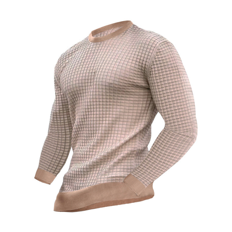 Lässiger Strickpullover für Herren mit Rundhalsausschnitt und langen Ärmeln