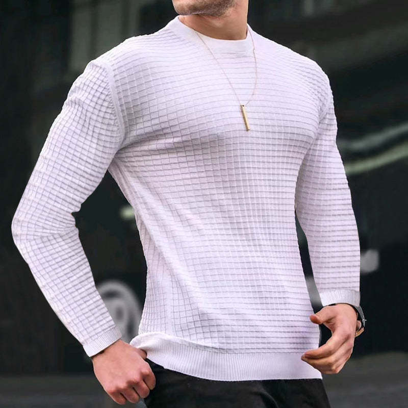 Lässiger Strickpullover für Herren mit Rundhalsausschnitt und langen Ärmeln
