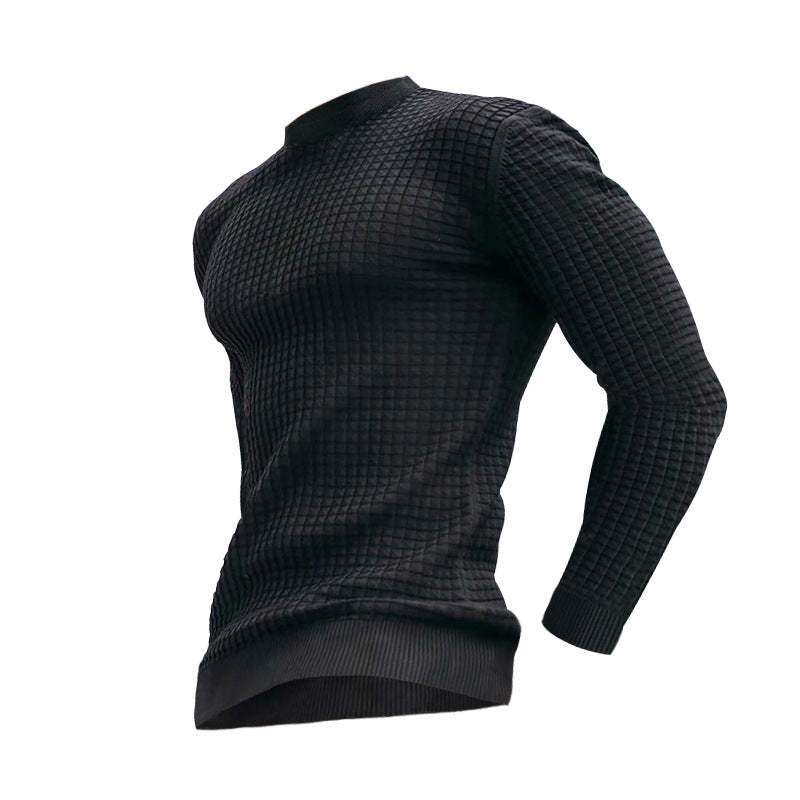 Lässiger Strickpullover für Herren mit Rundhalsausschnitt und langen Ärmeln