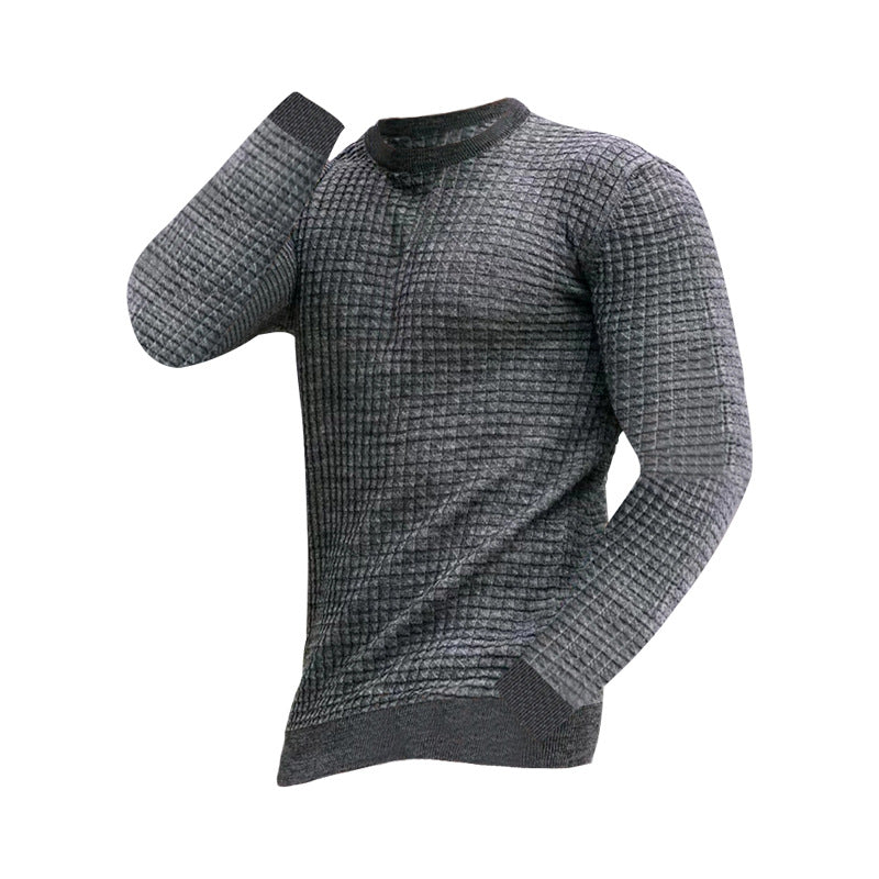 Lässiger Strickpullover für Herren mit Rundhalsausschnitt und langen Ärmeln