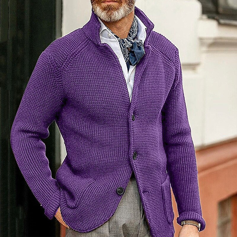 2024 Strickjacke im neuen Stil mit Stehkragen T04
