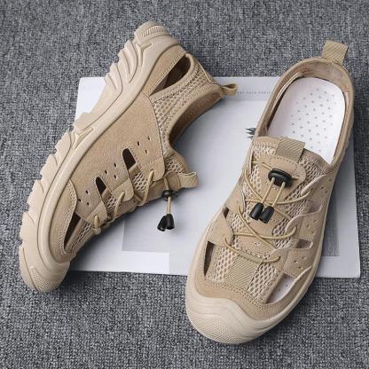 ⭐Sommerneuheiten⭐Herren-Sommer-Mesh-Hohlsportsandalen (Atmungsaktiver Komfort und Zehenschutz) W128