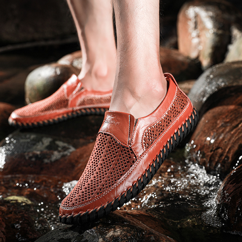Letzter Tag 50 % RABATT🔥Handgenähte, atmungsaktive, rutschfeste, lässige Slip-on-Loafer für Herren