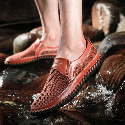 Letzter Tag 50 % RABATT🔥Handgenähte, atmungsaktive, rutschfeste, lässige Slip-on-Loafer für Herren