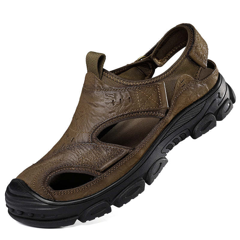 Herren Sommer Neue Leder Outdoor Casual Atmungsaktive Leichte Strand Sandalen W142