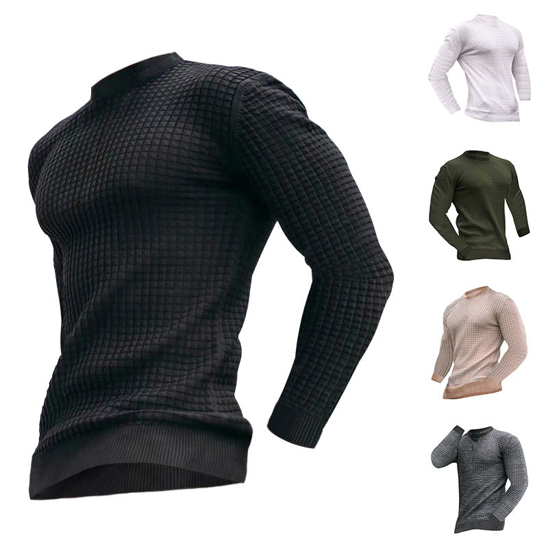 Lässiger Strickpullover für Herren mit Rundhalsausschnitt und langen Ärmeln