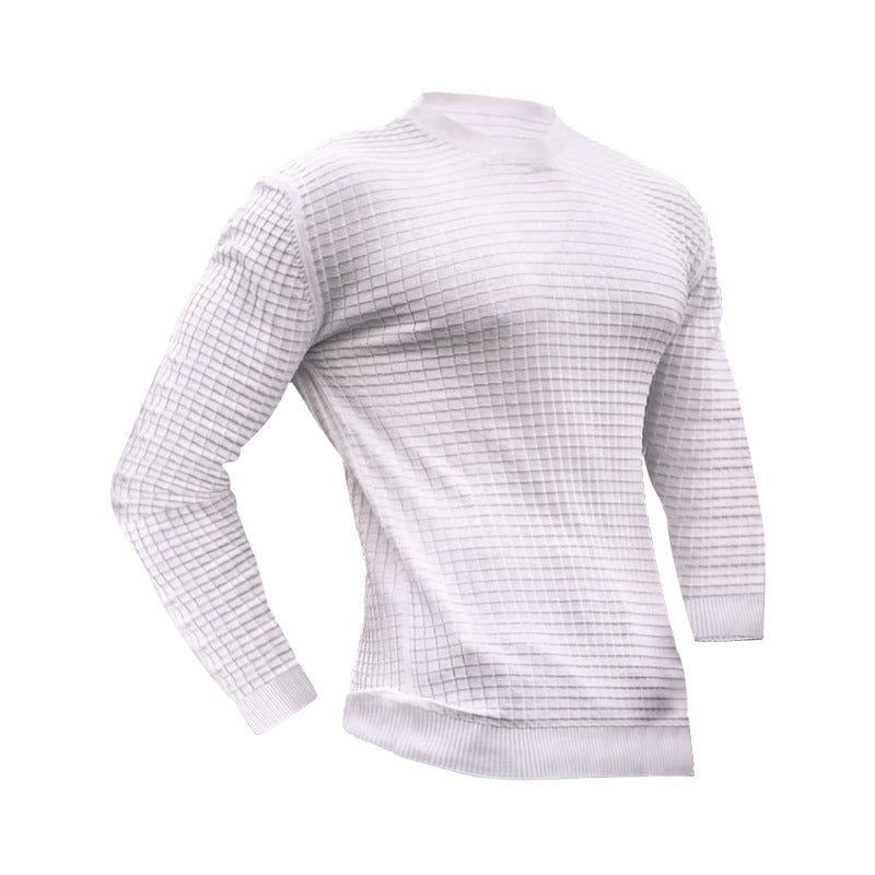 Lässiger Strickpullover für Herren mit Rundhalsausschnitt und langen Ärmeln