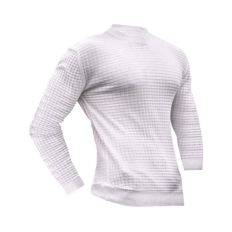 Lässiger Strickpullover für Herren mit Rundhalsausschnitt und langen Ärmeln