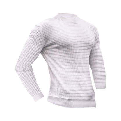 Lässiger Strickpullover für Herren mit Rundhalsausschnitt und langen Ärmeln