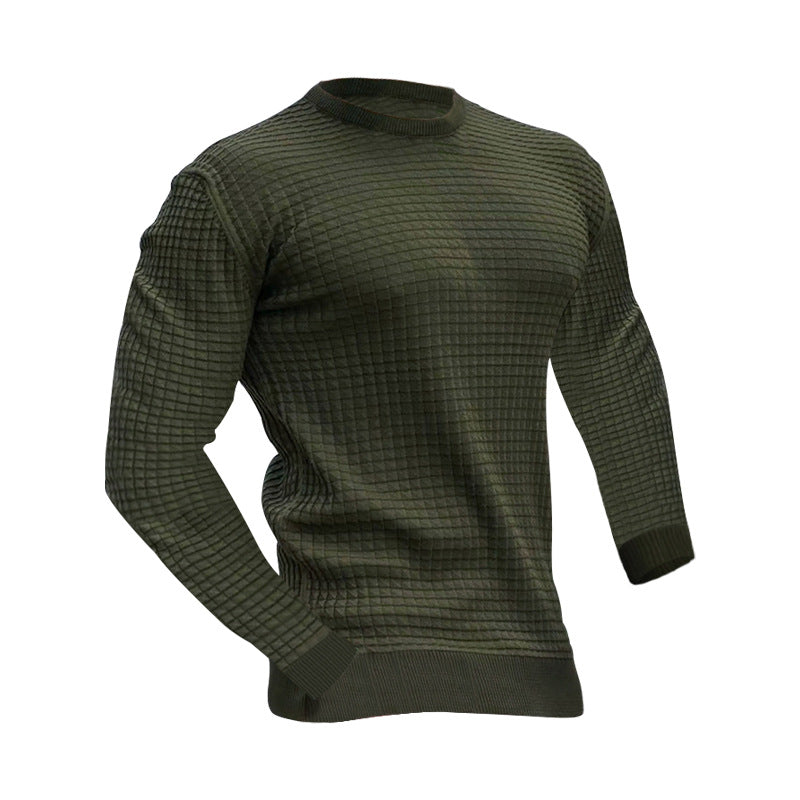 Lässiger Strickpullover für Herren mit Rundhalsausschnitt und langen Ärmeln