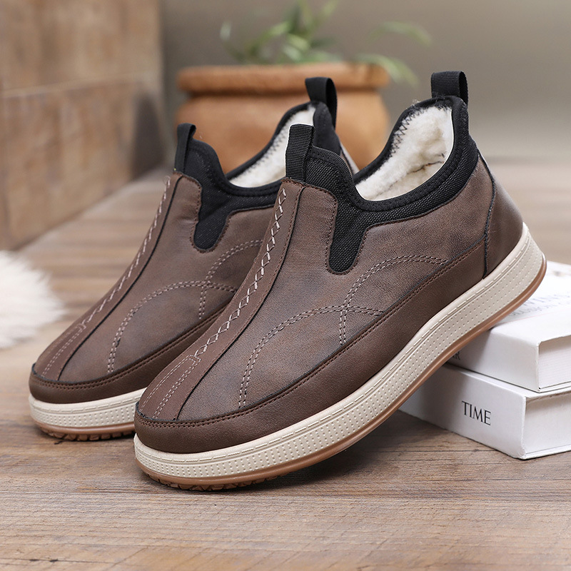Zapatos de cuero masculinos con terciopelo (etiqueta roja)