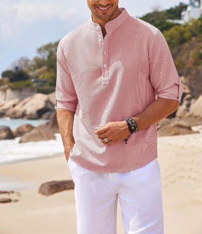 THERLING  Neues lässiges kariertes Langarmshirt für Herren