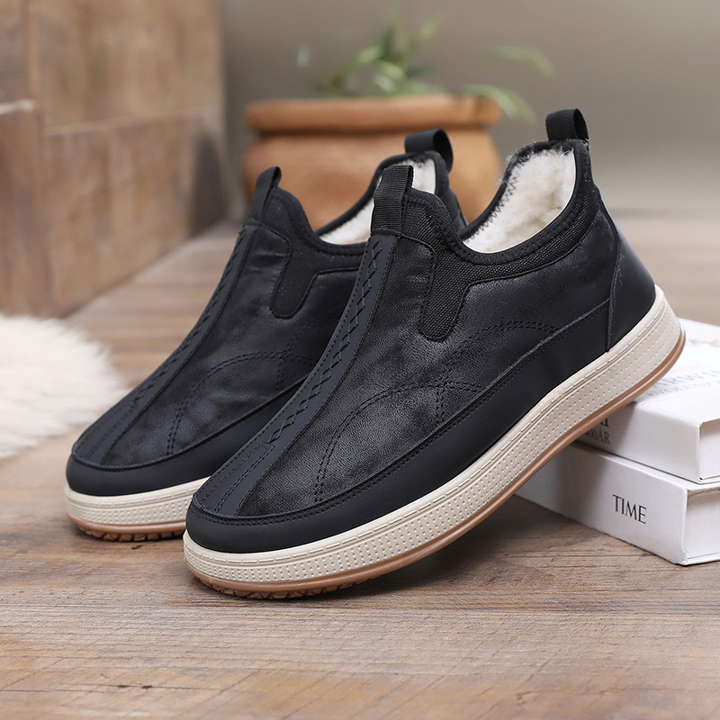 Zapatos de cuero masculinos con terciopelo (etiqueta roja)