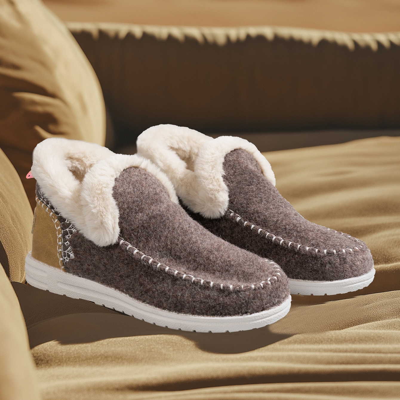 OrthoComfy Bequeme Denny Woll-Winterstiefel für Senioren