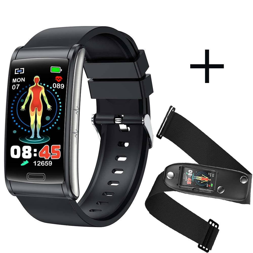 BCBEARSCOME BCE600 3-Kanal-EKG HRV Blutzucker Blutdruck Blutsauerstoff Schlaferkennung HD Bluetooth Smart Armband