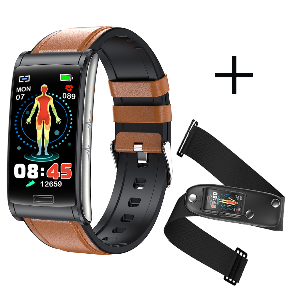 BCBEARSCOME BCE600 3-Kanal-EKG HRV Blutzucker Blutdruck Blutsauerstoff Schlaferkennung HD Bluetooth Smart Armband