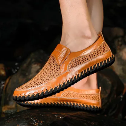 Letzter Tag 50 % RABATT🔥Handgenähte, atmungsaktive, rutschfeste, lässige Slip-on-Loafer für Herren