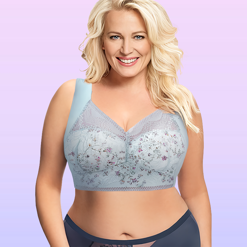 Ultimate Extra Lift-Up nahtloser Stretch-BH mit Cut-Out und Blumenspitze für große Figur