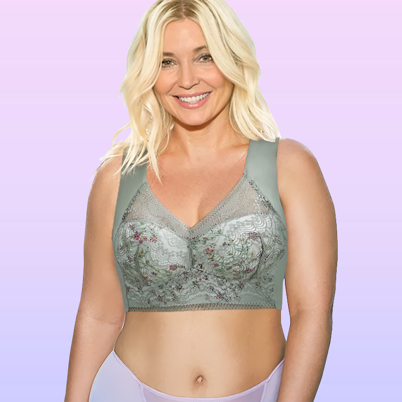 Ultimate Extra Lift-Up nahtloser Stretch-BH mit Cut-Out und Blumenspitze für große Figur