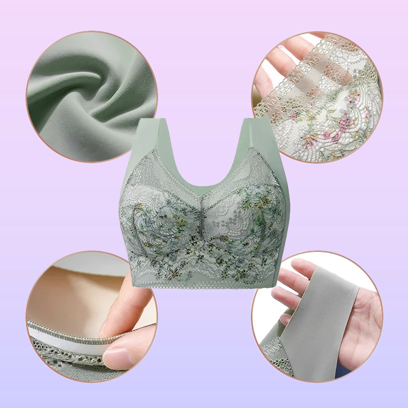 Ultimate Extra Lift-Up nahtloser Stretch-BH mit Cut-Out und Blumenspitze für große Figur