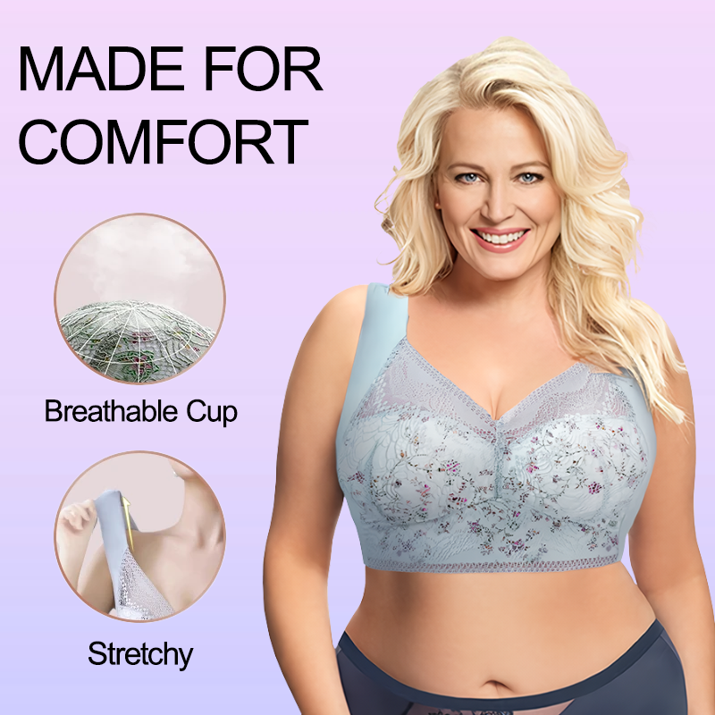 Ultimate Extra Lift-Up nahtloser Stretch-BH mit Cut-Out und Blumenspitze für große Figur