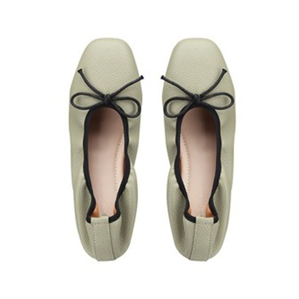 Neue Damenschuhe im französischen Stil mit eckiger runder Spitze und flachem Mund