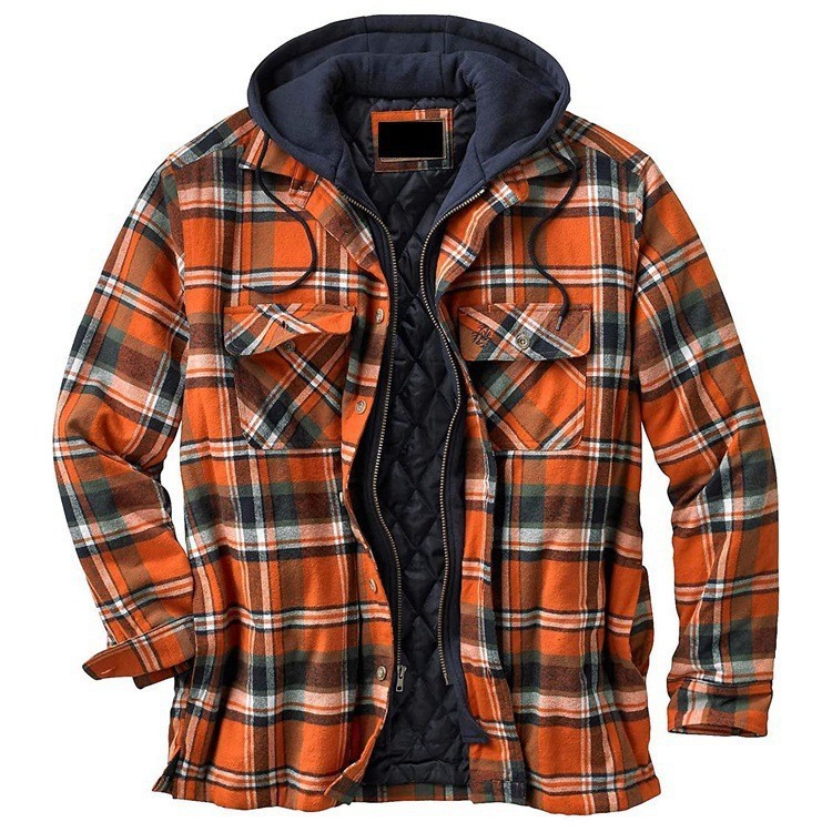 Der neueste karierte Wintermantel für Herrenmode plus Fleece-Baumwollmantel