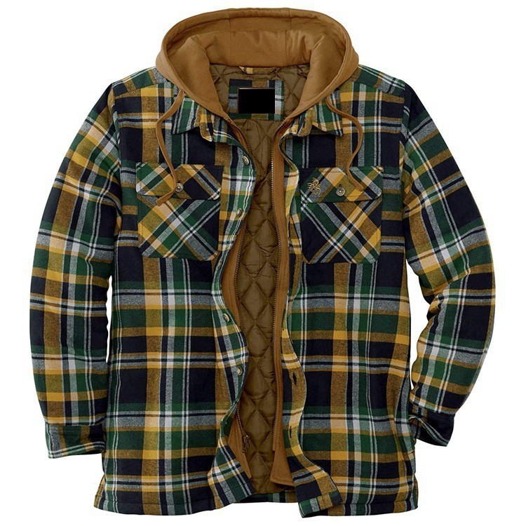 Der neueste karierte Wintermantel für Herrenmode plus Fleece-Baumwollmantel