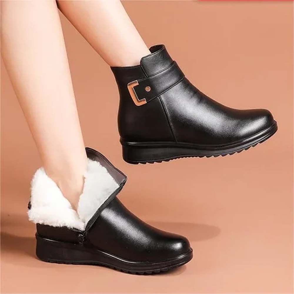 Damen-Schneestiefel mit hoher Spitze, samtverdickt