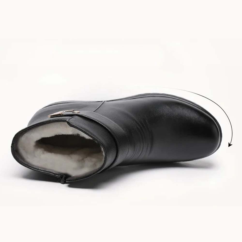 Damen-Schneestiefel mit hoher Spitze, samtverdickt