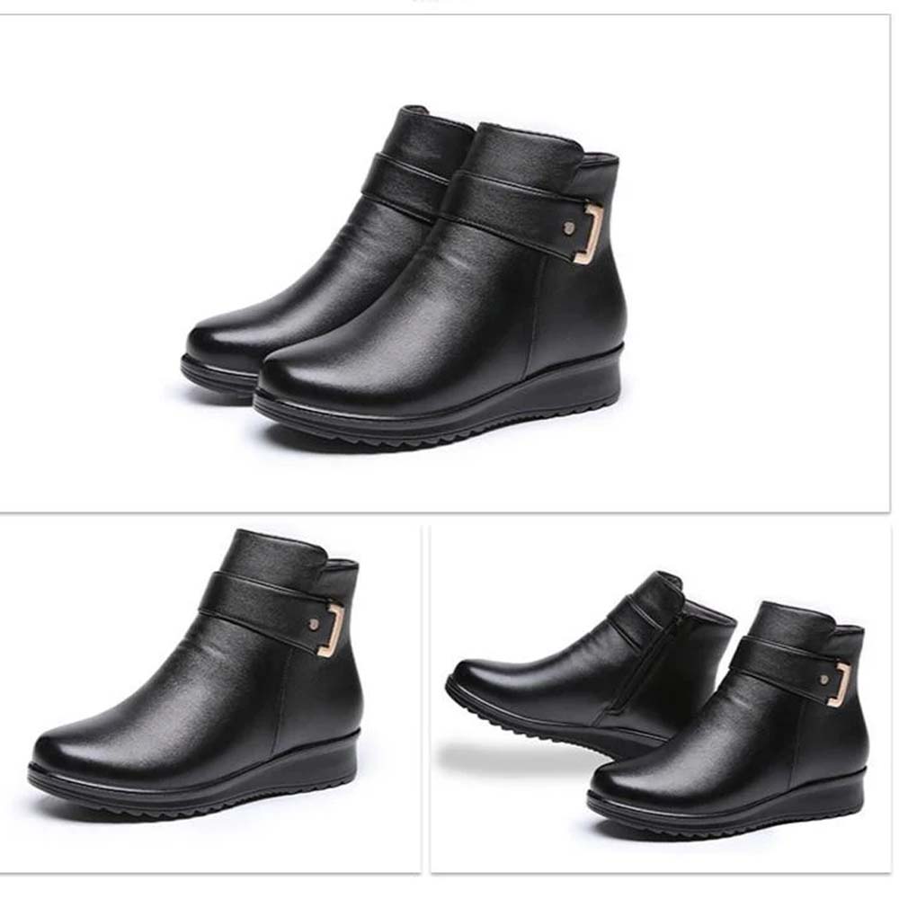Damen-Schneestiefel mit hoher Spitze, samtverdickt