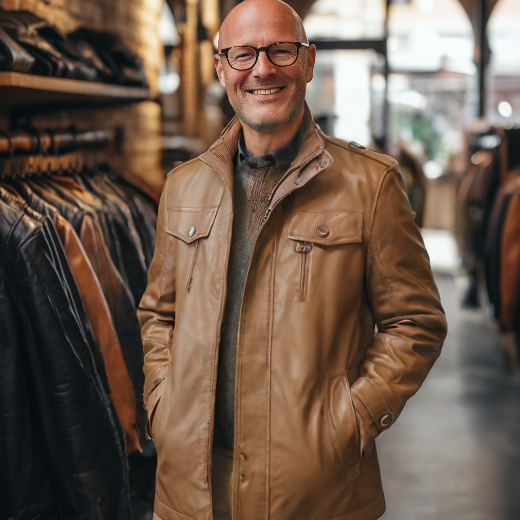 Nightshade Guard – Puffer-Lederjacke