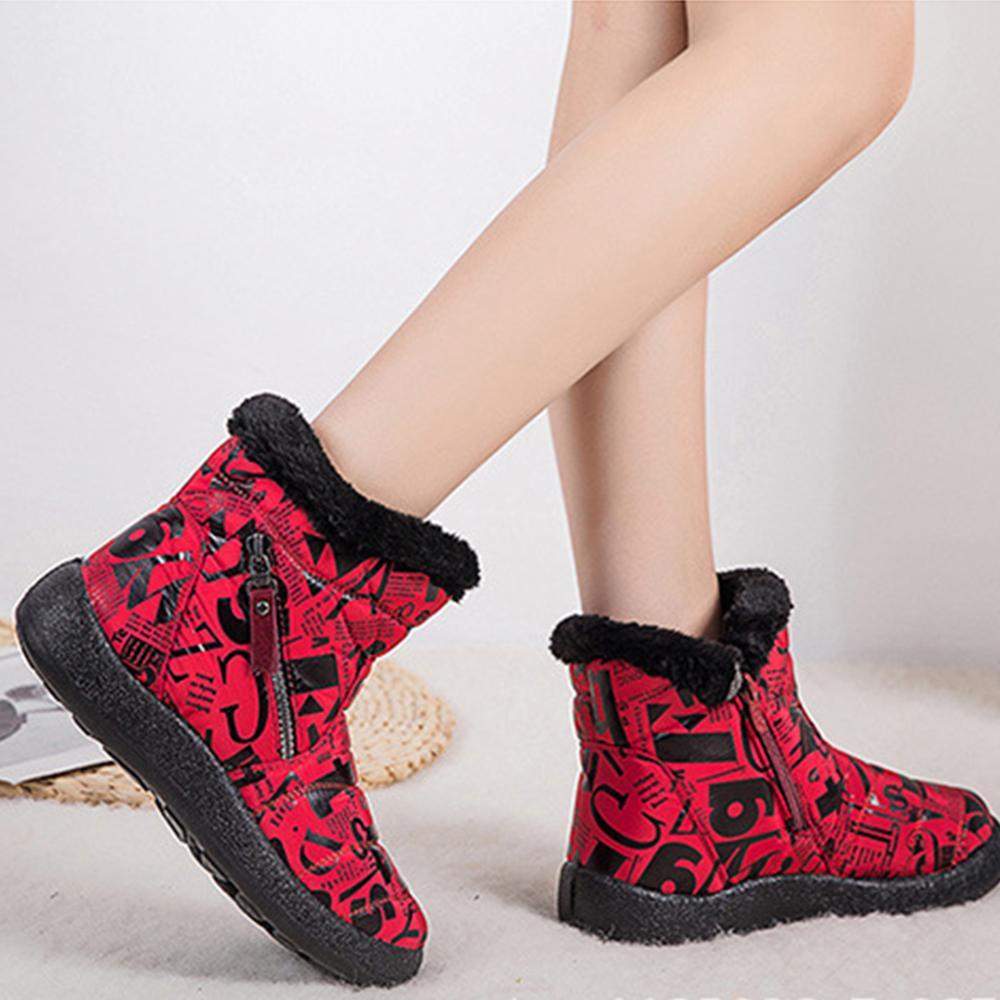 Damen Doppelreißverschluss Kurzschlauch Warme Stiefel