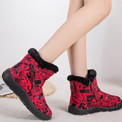 Damen Doppelreißverschluss Kurzschlauch Warme Stiefel