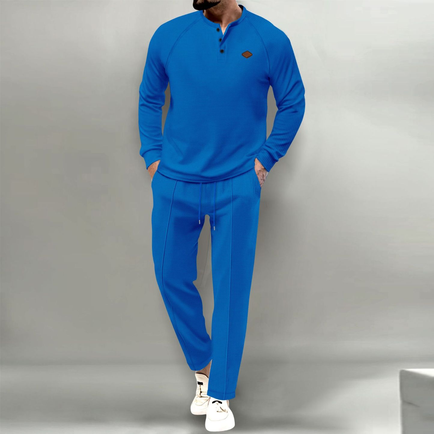 🎉April Specials -Letzten Tag Rabatt 🎁 - Neues Langarm-Poloshirt mit Waffelmuster für Herren