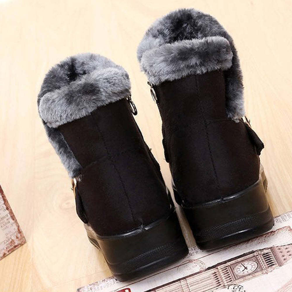 Neuer Winter plus samtgepolsterte rutschfeste Kurzrohr-Schneestiefel