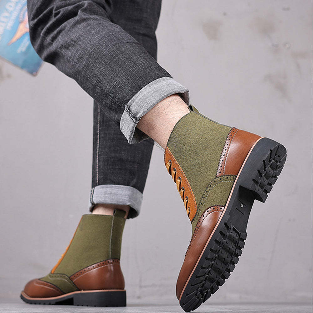 Neue hohe rutschfeste warme Lederstiefel für Herren