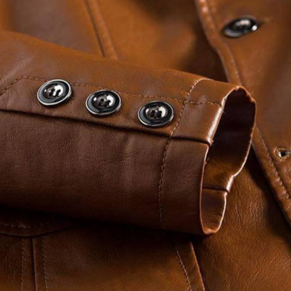  Lässiger, hochwertiger Reversblazer aus PU-Leder für Herren