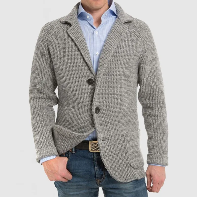 Elegante Herren-Strickjacke mit Reverstasche und langen Ärmeln